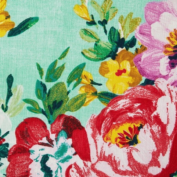 🌺 EUC The Pioneer Woman Sweet Romance Table Runner, Teal Blue, Red, 14"W x 90"L - Picture 6 of 8